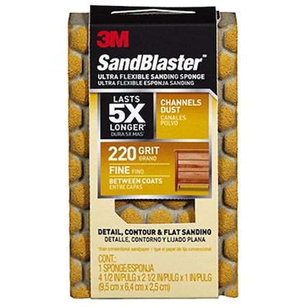 3M 20907-220-UFS 4.5 X 2.5 X 1 In. Ultra Flexible Sanding Sponge; 120 Grit